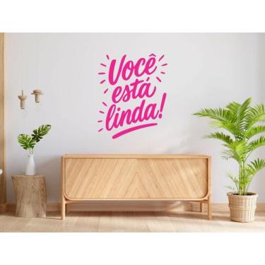 Imagem de Adesivo Parede Frase Você Está Linda Porta Salão Decoração - Adesivos 