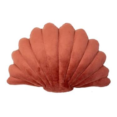 Imagem de Almofada Decorativa Concha Goiaba M – em Formato Criativo de Concha, Tecido Veludo, Enchimento Incluso (26 × 40 cm)