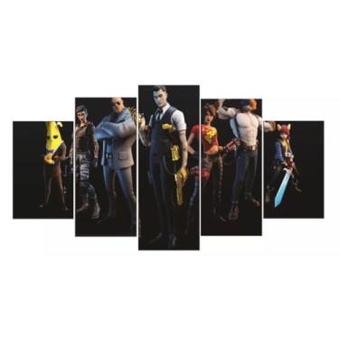 Imagem de Kit quadro decorativo 5 peças 95x60cm Jogo Gamer
