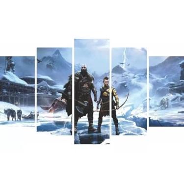 Imagem de Kit quadro decorativo 5 peças 95x60cm Mosaico Ragnarok