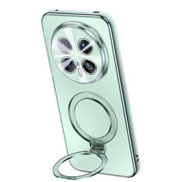 Imagem de LTLMYDAM Capa magnética para Honor Magic 8 Pro/8, capa fosca ultrafina à prova de choque com suporte de anel giratório, verde, 8