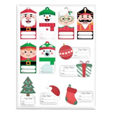 Imagem de Cartela de Adesivos Etiquetas De Para Feliz Natal p/Presentes Natalinos