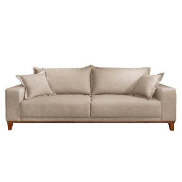 Imagem de Sofá Fixo Argos 3 Lugares Luxo 2,40 M Castellar Móbile Linho Bege Claro