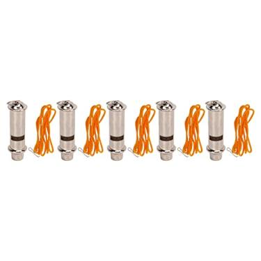 Imagem de Apito, apito de emergência de metal, 5 peças, apito de aço inoxidável, apito para uso ao ar livre, para árbitros, segurança escolar, segurança e