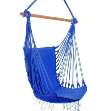 Imagem de Rede Cadeira De teto Balanco Suspensa descanso com espuma e bolsa transporte(Caramelo e cru)