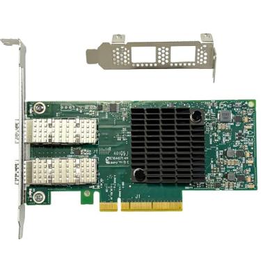 Imagem de Placa de rede SFP28 10/25GbE compatível com cartão Ethernet PCIe MCX4121A-ACAT com controlador ConnectX-4 Lx, 2 portas SFP28 (10/25G), PCIe 3.0, SR-IOV RoCE v2 Jumbo Frames PXE iSCSI Adaptador de rede