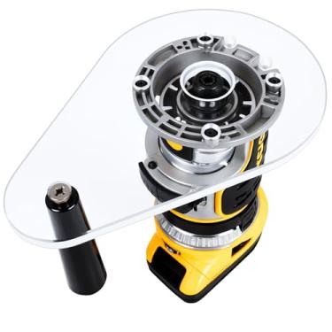 Imagem de Placa de base de roteador de aderência única – pré-perfurada para roteadores compactos DeWalt DWP611 e DCW600B | Controle fácil para roteamento preciso