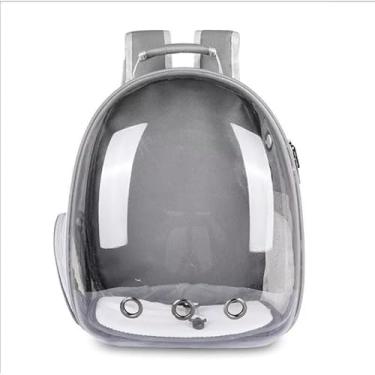 Imagem de Mochila de transporte para animais de estimação, bolsa de viagem para gatos, transparente, respirável, para viagem (Cinza 825)