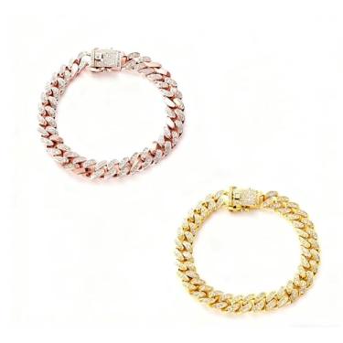 Imagem de Coleira de corrente de gato, 2 peças, coleira de caminhada com elos cubanos de diamante, com fivela segura, colar de strass para animais de estimação, corrente de metal, acessórios para gatos, cães