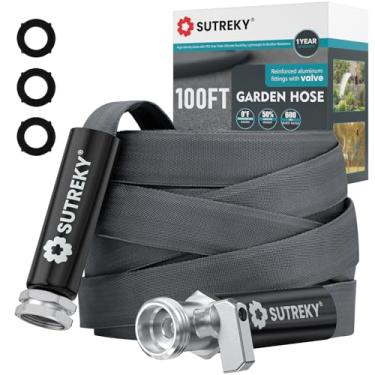 Imagem de Mangueira de jardim de 30 metros, mangueira de água ultraleve para todos os climas, durável e flexível, válvula embutida, conexões sem vazamento, mangueira de água de TPU, segura para água potável