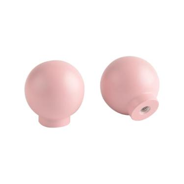 Imagem de funifiti Pacote com 10 maçanetas de furo único rosa, puxador de gaveta moderno para móveis de quarto infantil puxadores pequenos (10, rosa, maçaneta)