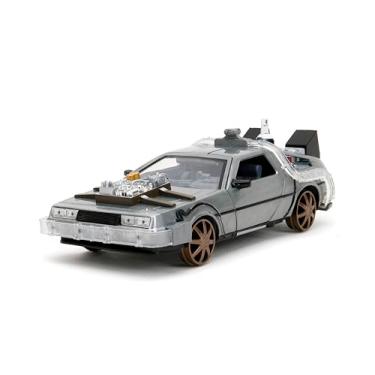 Imagem de Delorean c/ Rodas de Trem - Time Machine c/ Luz - Back to the Future III - Hollywood Rides - 1/24 - Jada