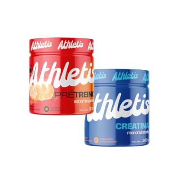Imagem de Athletis Nutrition, Kit Creatina Monohidratada Athletis 300g + Pré-treino Athletis - 300g - Sabor Tangerina