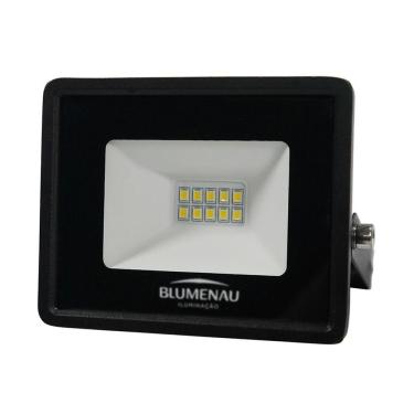 Imagem de Refletor Blumenau De Led Slim 10w Preto Bivolt 6500k Luz Fria