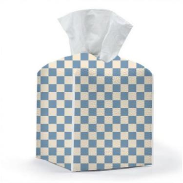 Imagem de Capa de caixa de lenços, suporte de caixa de lenços, quadrado com fundo de cinto, organizador decorativo de couro PU para mesa, bancada, banheiro, banheiro, carro, cabeceira, cozinha, decoração xadrez