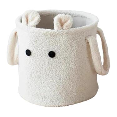 Imagem de Ioensy Cesto Organizador para Brinquedos de Cães e Pets com Alças, Ideal para Guardar Cobertores, Roupas e Casacos de Animais de Estimação, White M