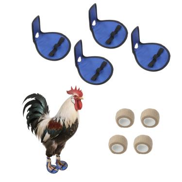 Imagem de GZCNYLYS Pacote com 4 talas de perna de frango com separador de dedos, sapatos de frango para pés feridos, dedos enrolados, tala de perna de frango de pato, suporte de perna de aves, para galinhas