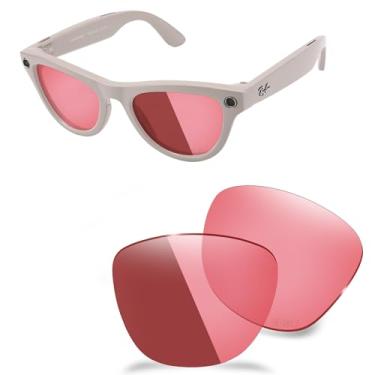 Imagem de AOZAN Lentes de substituição ANSI Z87.1 para óculos inteligentes RayBan Meta Skyler RW4010 de 52 mm, fotocromáticas e resistentes a impactos, Fotocromático rosa, RW4010 52mm