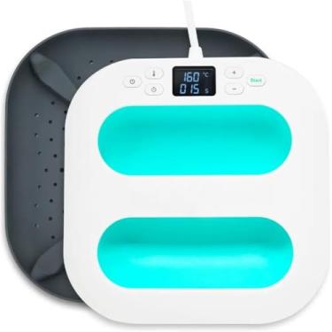 Imagem de Mini Prensa Térmica Portátil Máquina de prensa térmica para camisetas, prensa térmica portátil 30x40cm com tapete de prensa térmica, máquina de prensa térmica para sublimação, HTV (verde 110v)