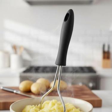 Imagem de Amassador de Batatas Manual Inox Ergonômico Espremedor de batata, Uten