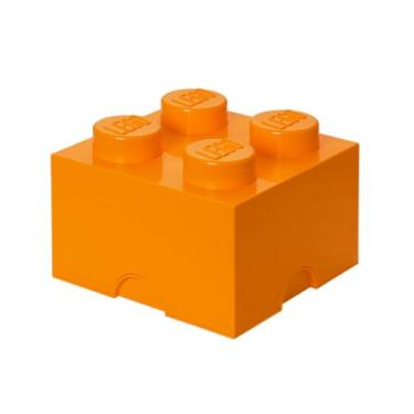 Imagem de LEGO Storage Brick 4 – Stackable, Large Capacity Organizer for LEGO Building Blocks, Minifigures, and Other Toys |Space Saving Container - For Ages 3+, 4 – Stud, Bright Orange