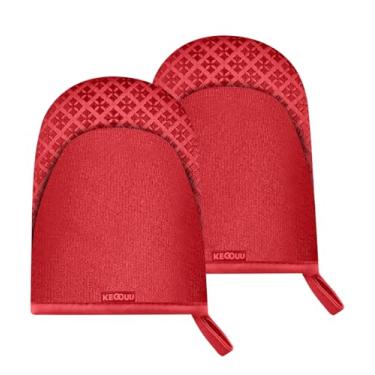 Imagem de Mini luvas de forno resistentes ao calor, luvas de forno de silicone projetadas para fritadeira a ar/micro-ondas/forno, fácil manuseio de alimentos, linda luva de forno resistente ao calor de até 260