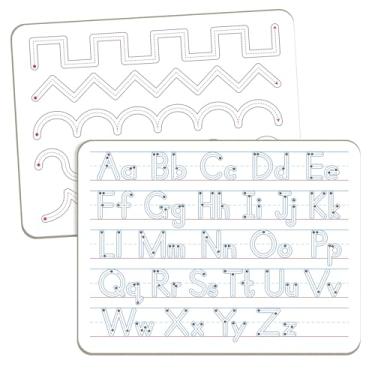 Imagem de Quadro apagável a seco para prática de caligrafia – Rastreamento do alfabeto ABC para crianças de 3 a 5 anos | Quadro branco pequeno para crianças pré-escolares, pré-escolares, atividades de