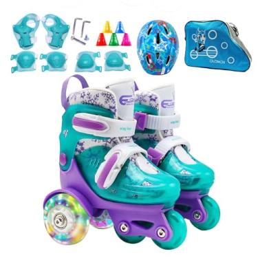 Imagem de Patins para iniciantes, patins para crianças | Patins de equilíbrio infantis ajustáveis ​​,Tênis de patinação para meninos e meninas de 3 a 8 anos com equipamentos de segurança para playground e ginás