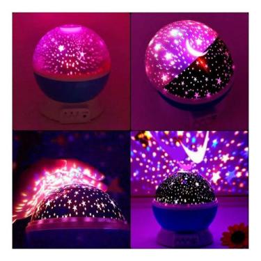 Imagem de Luminária Abajur Infantil Luz De Estrela Giratório Projetor - Relet