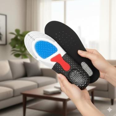 Imagem de Palmilha Ortopédica Silicone Alívio de Dor Fascite Plantar Conforto Diário