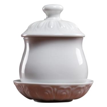 Imagem de FENNYYAR Copo de água de Buda com oferta de cerâmica, 7,8 cm 7,9 cm, copo de água benta para casa