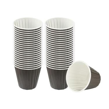 Imagem de Restaurantware - Panificio Copos de cozimento de 100 ml, 200 envoltórios de cupcake plissados - Prontos para forno, descartáveis, fornos de muffin descartáveis de papel preto, para casamentos,