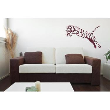 Imagem de Adesivo Decorativo De Parede Sala Animal Tigre Pulando - Gaudesivos