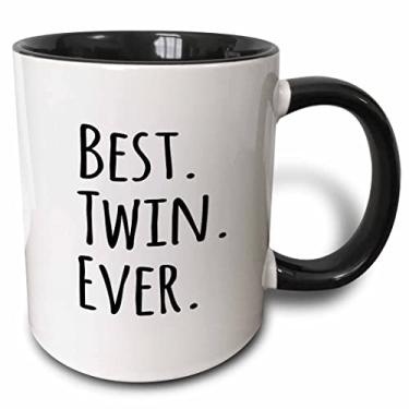 Imagem de 3dRose Caneca Best Twin Ever - presentes para irmãos gêmeos ou irmãs - irmãos - presentes específicos para família e parentes - 425 g, preto (mug_151545_9)