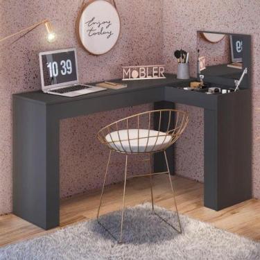 Imagem de Penteadeira/Escrivaninha de Canto Jade - Preto - Belaflex, Preto