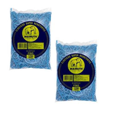 Imagem de Elástico Látex Borracha 1 Kg P/ Dinheiro N18 1200 Unids Azul-Kit 2 - M