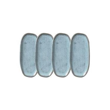 Imagem de Conjunto de Travessas Oval Rasa Mini Porto Brasil Orgânico Breeze 16,5x8cm - 4 Peças