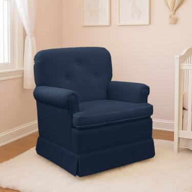 Imagem de Poltrona De Amamentação Base Balanço Lígia Sintético Azul Marinho E03 - D'rossi