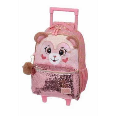 Imagem de Mochila de Rodinhas Pacific Com Alça Pack Me Teddy Rosa