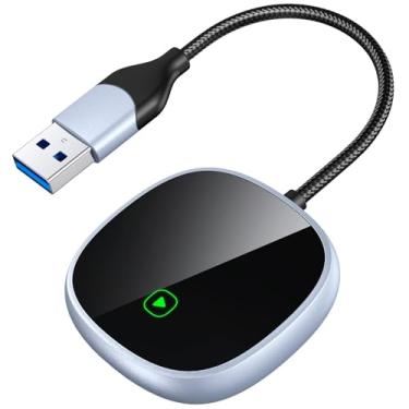 Imagem de Adaptador CarPlay sem fio para Apple iPhone - Converta com fio para CarPlay sem fio, Plug & Play, baixa latência, tamanho mini, compatível com iOS 10+ e carros com CarPlay integrado (prata) (prata)