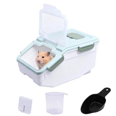 Imagem de Kit de recipiente de banho de areia de chinchila - Casa de banho extra grande de plástico para chinchila com copo de areia e pá de areia para hamster ouriço porquinho-da-índia ratos grandes esguicho e