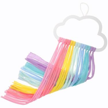 Imagem de Suporte de arco arco-íris para pendurar laços de cabelo, decoração colorida de parede de berçário para meninos e quarto, acessórios de cabelo, armazenamento e decoração de quarto