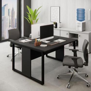 Imagem de Mesa de Trabalho para Escritório 2 Lugares Preta 1,35m F5 - F5 Office 