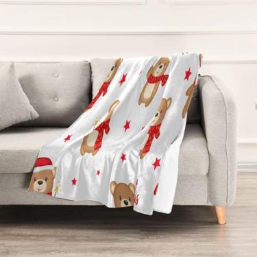 Imagem de Wassud Cobertores e mantas de Natal 152,4 x 228,6 cm, cobertor de urso de Natal para sofá, cadeira, decoração de casa