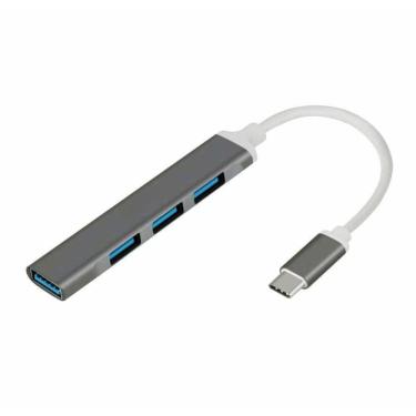 Imagem de Adaptador USB-C para USB 3.0 - HUB 4 Portas - Gigabit - 5 Gbps - Plug & Play - Shinka AT-TPC-4USB3.0