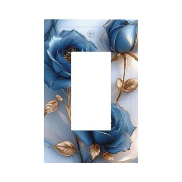 Imagem de Capas decorativas para interruptores de luz, rosa azul, 1 Gang Rocker Outlet Placa decorativa para interruptores de luz GFCI