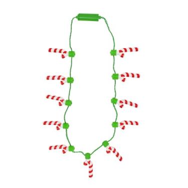 Imagem de The Dreidel Company Colar de enfeite de Natal com design de bengala doce, acessório de festa de Natal para crianças e adultos, 63,5 cm, individual