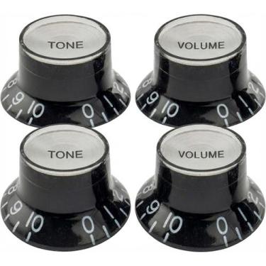 Imagem de Kit 2 Knob TONE e 2 Volume para Guitarra SG Preto DOLHIN - DOLPHIN