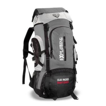 Imagem de Mochila Camping Trilha Caminhada 55 Lts Reforçada - Clio, Cinza