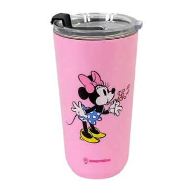 Imagem de Zonacriativa – Copo Sky 500ml Minnie | Copo Térmico com Parede Dupla Inóx, Tampa Antivazamento c/Vedação por Pressão | Ideal para Levar Sua Bebida com Segurança em Qualquer Lugar